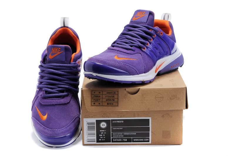 Nike Air Presto Suede Purple Orange Running Shoes